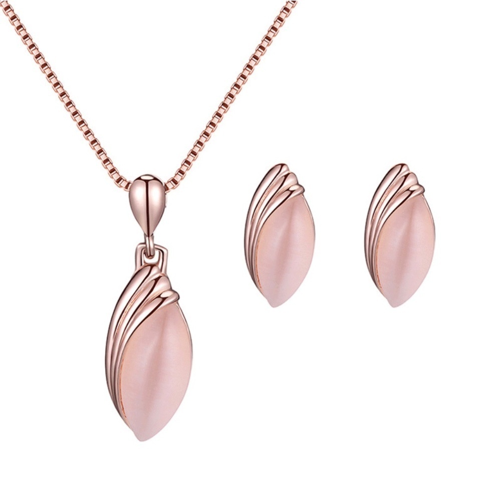 *ZOWIE* 3-Pc Pink Opal Design Fashion Jewelry Set